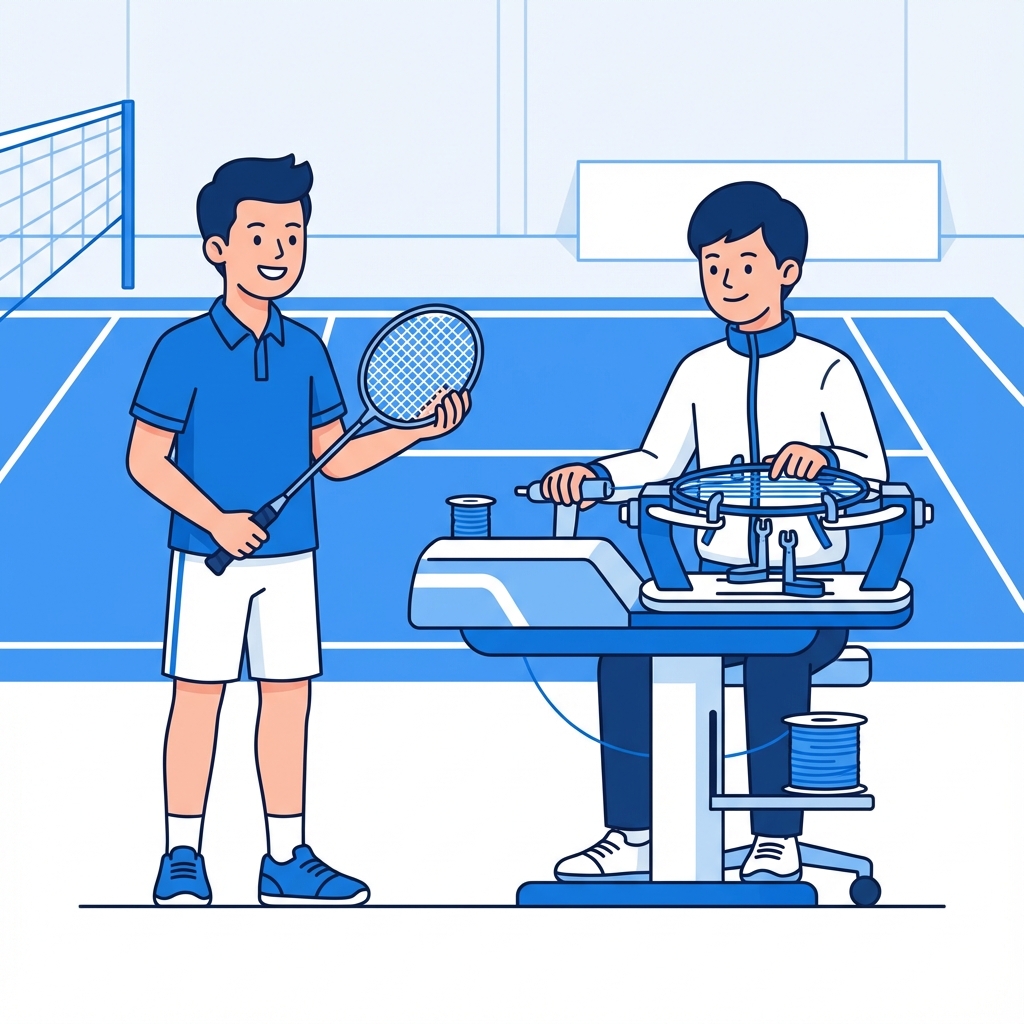 Professional Racket Stringing Illustration
